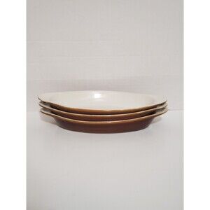 Chefsware USA 75 Brown Au Gratin Oval Baking Dish Set of 3 HF Coors Vtg MCM